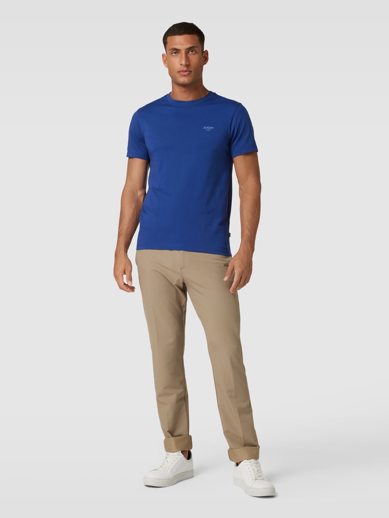 T-Shirt mit Label-Print Modell 'Alphis' in rauchblau