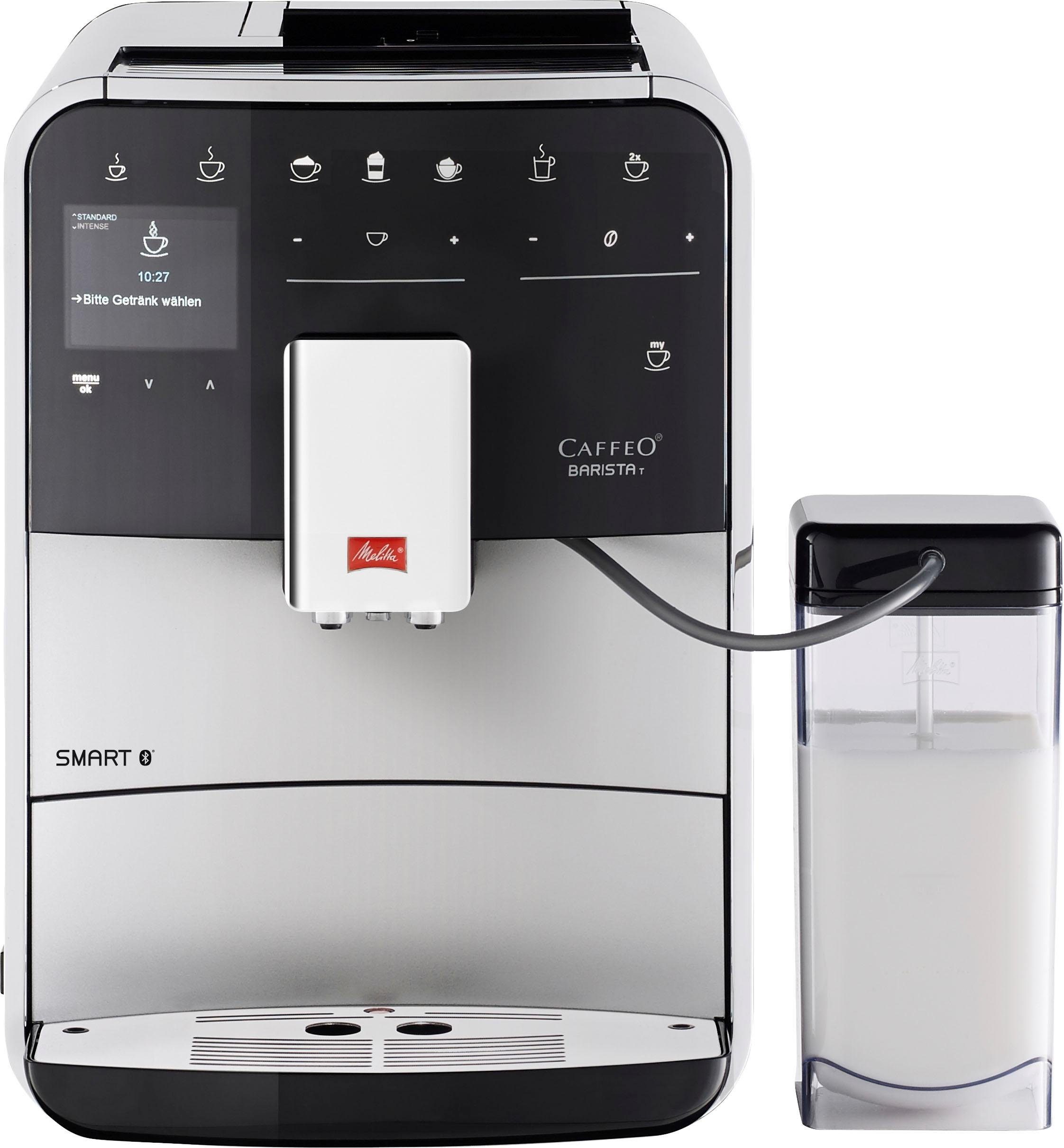 Melitta Kaffeevollautomat Barista T Smart® F 83/0-101, silber, 4 Benutzerprofile&18 Kaffeerezepte, nach italienischem Originalrezept