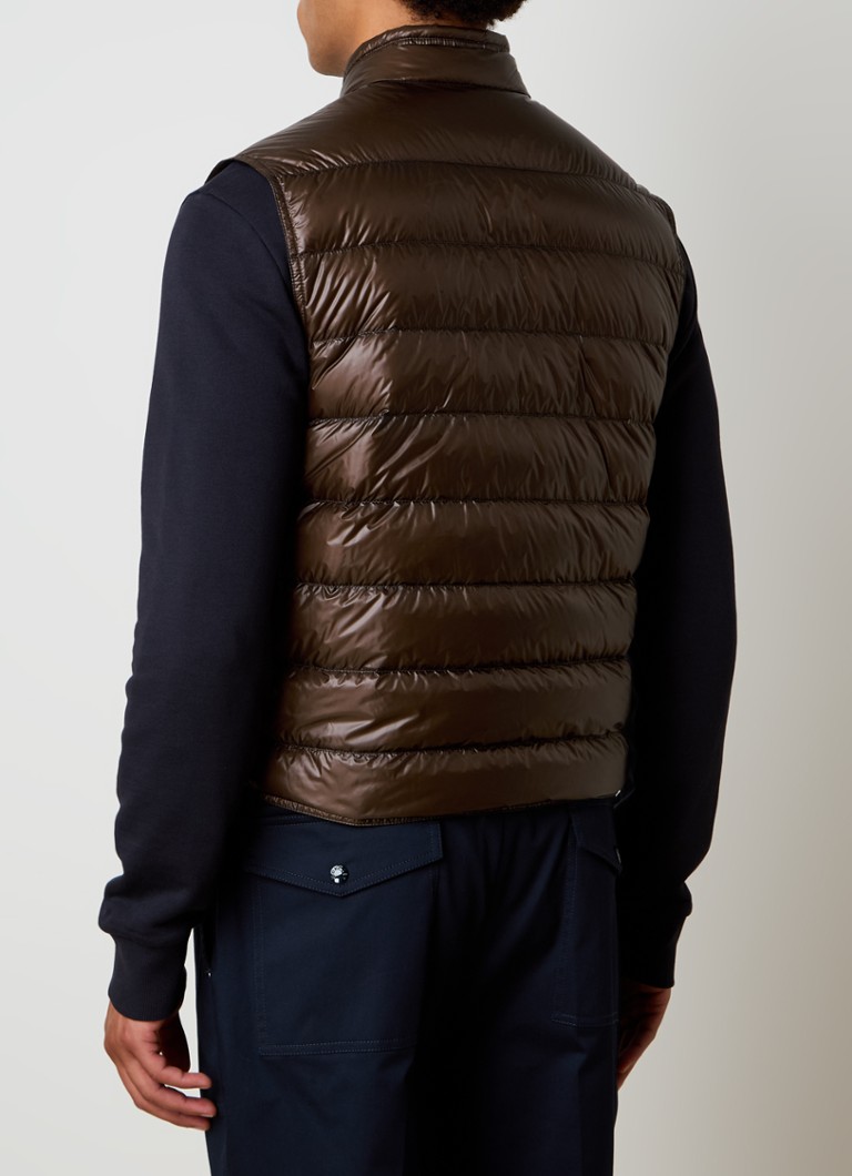 Vestă matlasată Moncler Gui cu puf și logo