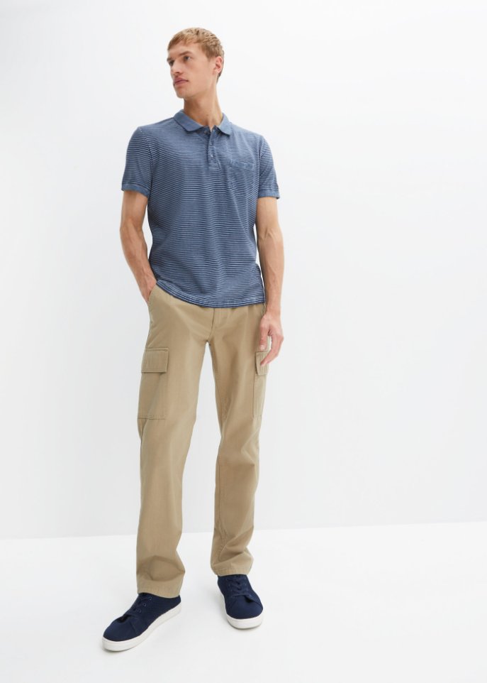 Poloshirt in gewaschener Optik, Kurzarm