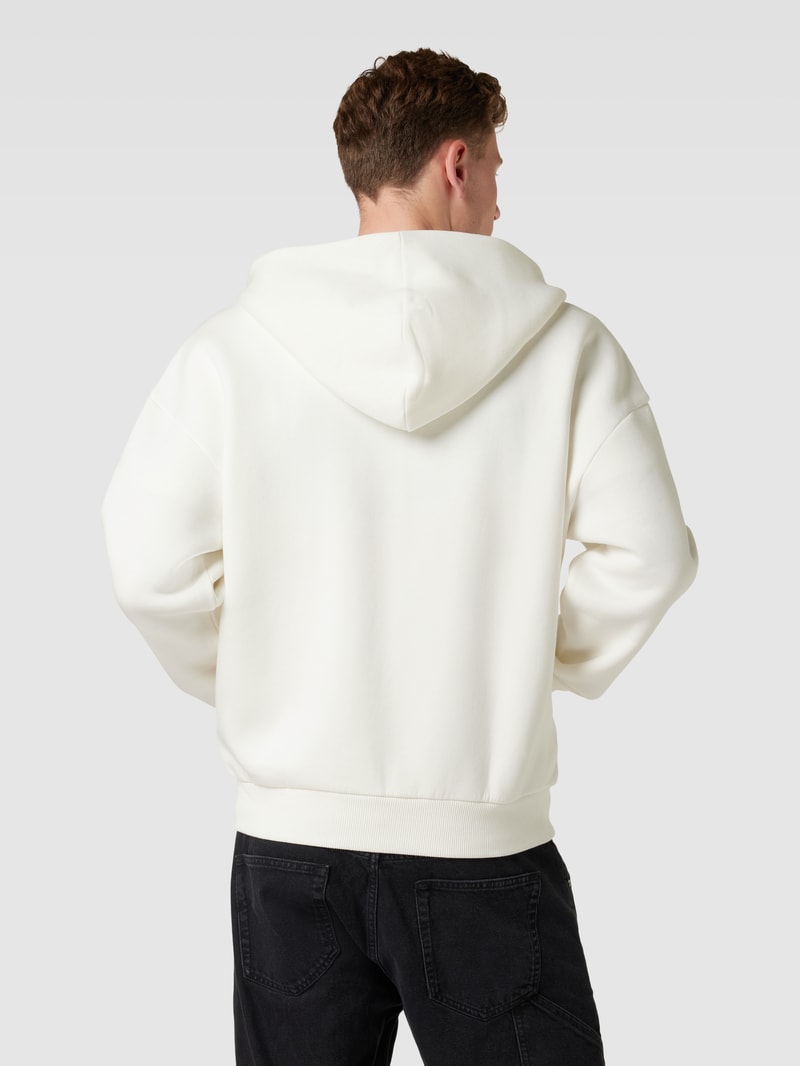 Sweatjacke mit Label-Details in weiß