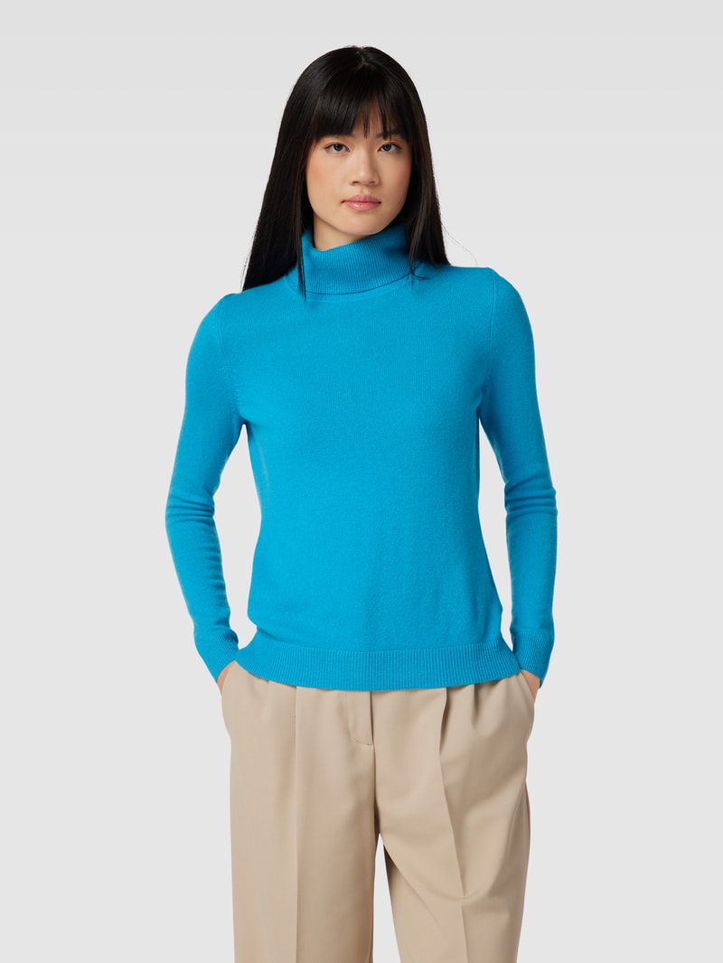 Kaschmirpullover in melierter Optik in himmelblau