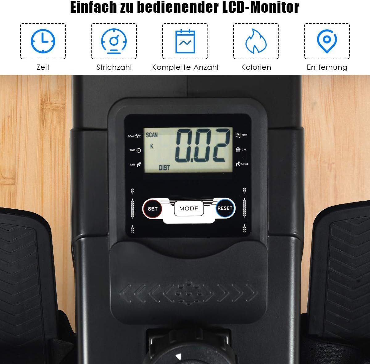 KOMFOTTEU Rudergerät Rudermaschine, mit 10 Widerstandsstufen, bis 120 kg