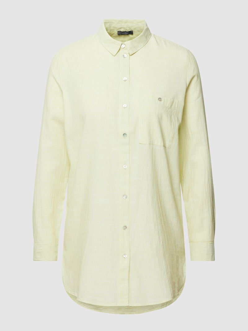 Longbluse mit Kentkragen in neon grün