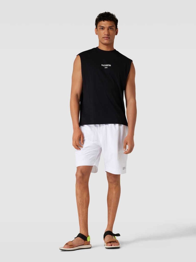 Shorts mit Label-Print in weiß