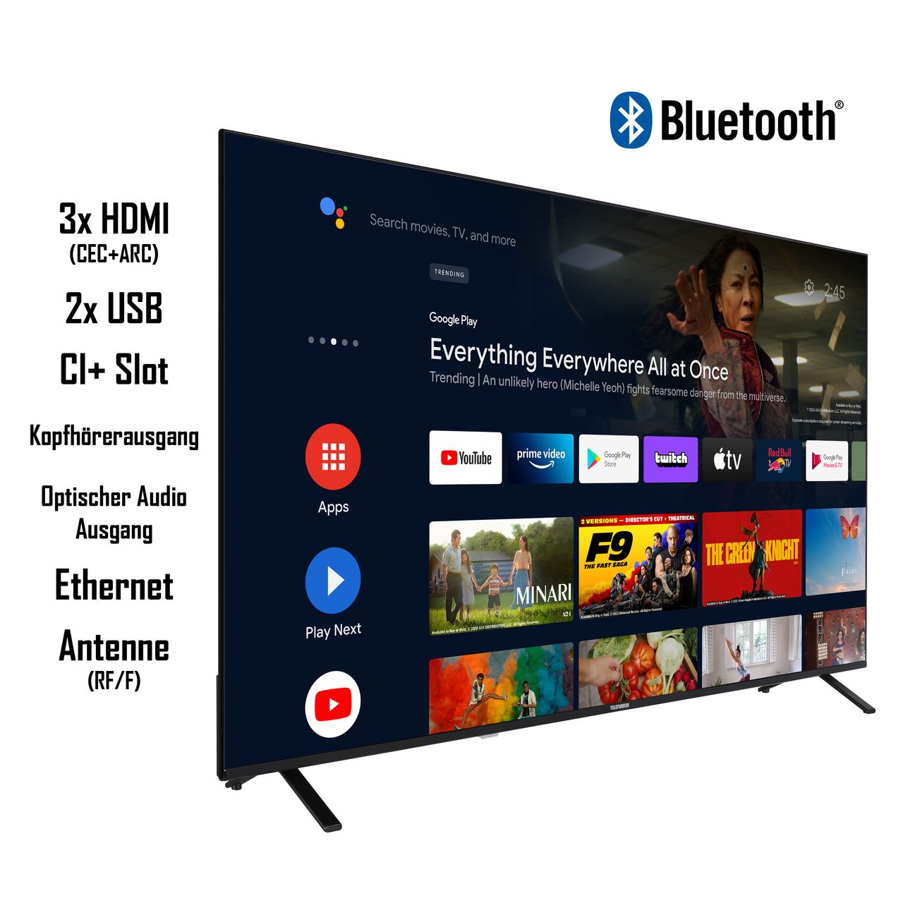 Telefunken XU50AN751S 50 Zoll Fernseher/Android Smart TV (4K Ultra HD, HDR Dolby Vision)