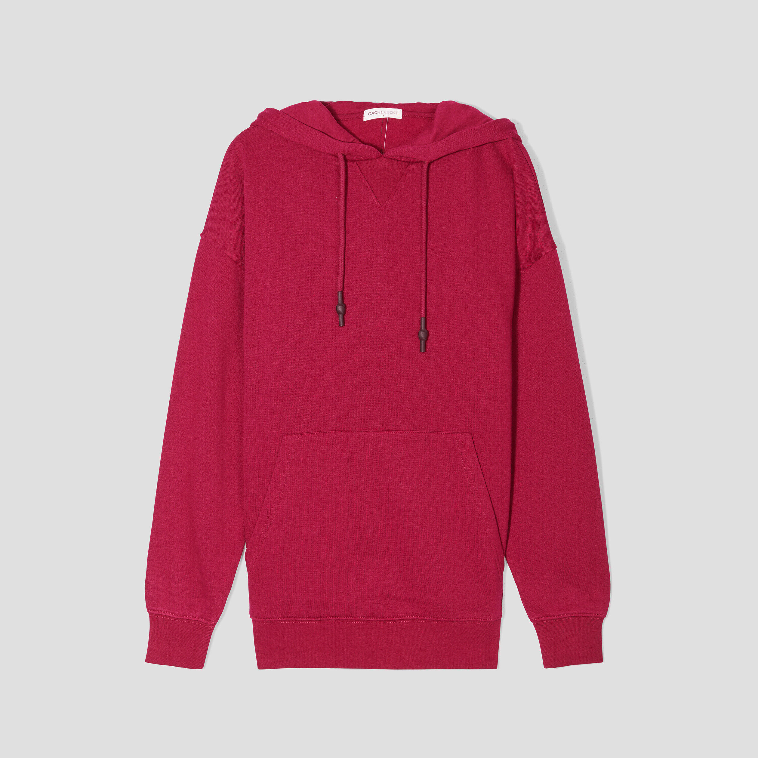 Sweat oversize à capuche rouge foncé femme | Cache Cache
