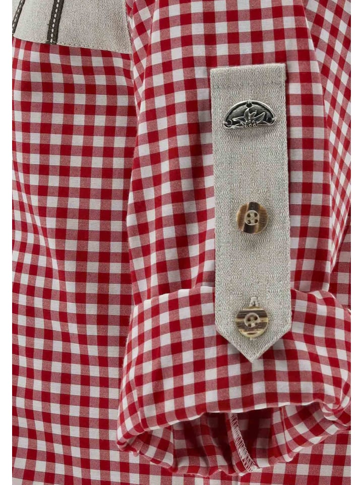 OS-Trachten Trachtenhemd Piruvi in mittelrot günstig kaufen