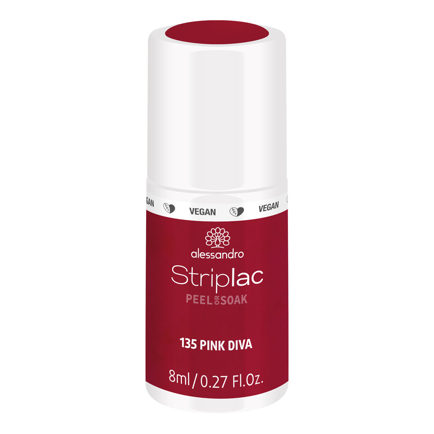 Alessandro Striplac Peel or Soak Vernis Semi-permanent - 135 Pink Diva