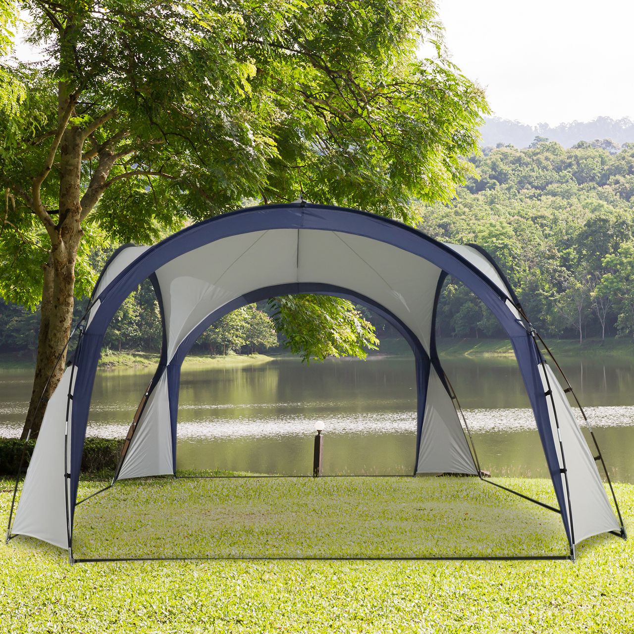 Outsunny Campingzelt Gartenzelt Partyzelt Festzelt Glasfaser UV-Schutz