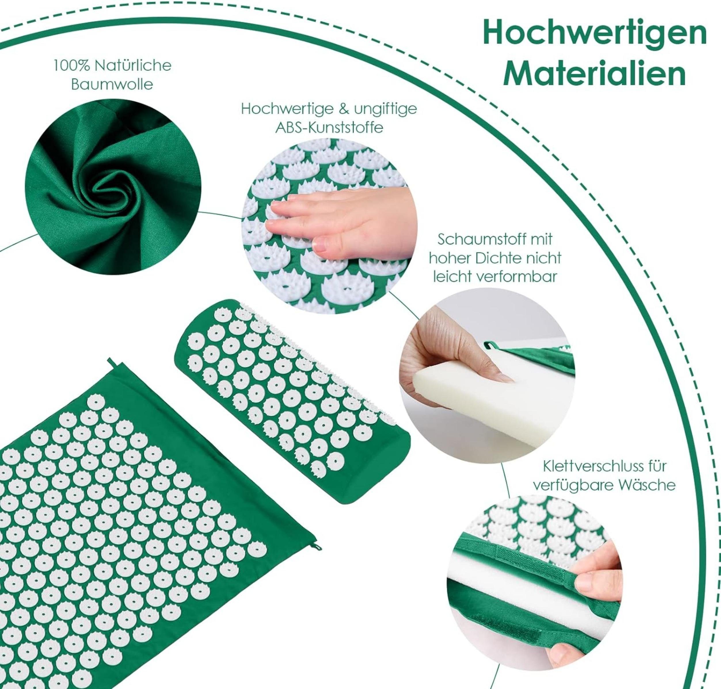 Coonoor Akupressurmatte Massage Set - zur Erleichterung der Kopf-Nackenschmerzen