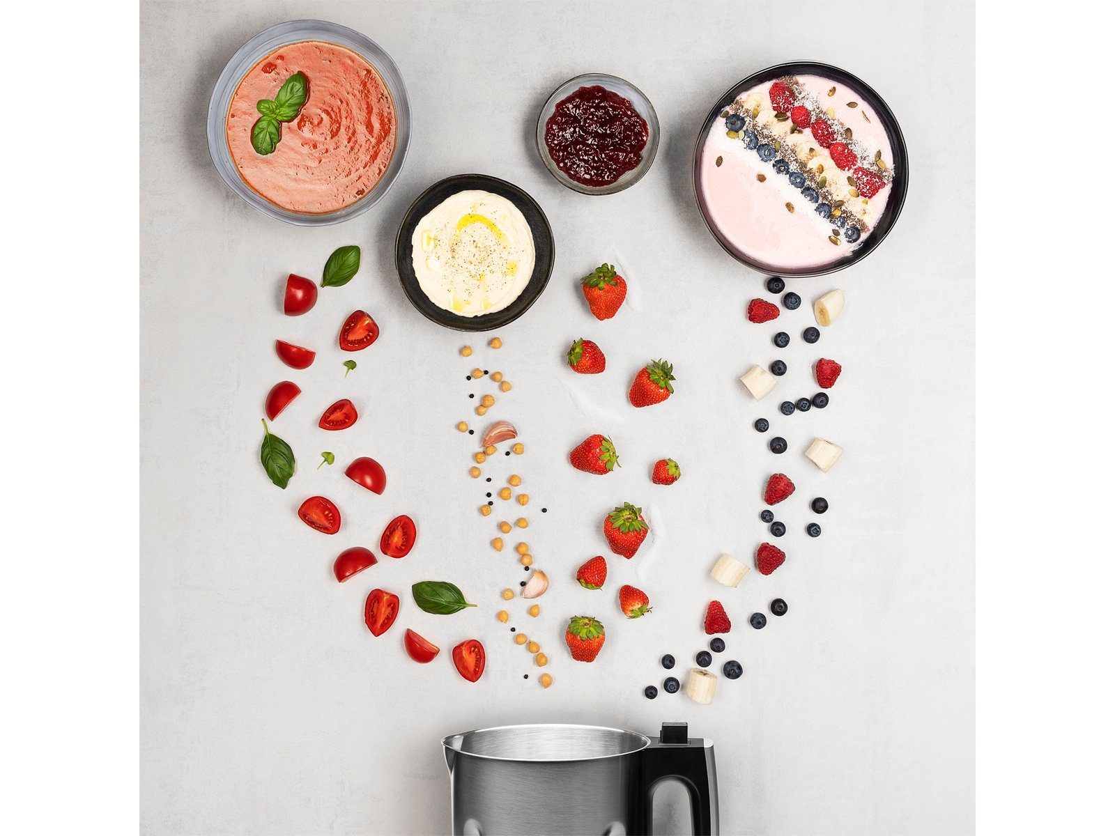 PRINCESS Multikocher, 1000 W, Digitaler Suppenkocher Standmixer Smoothiemaker Thermokocher Edelstahl