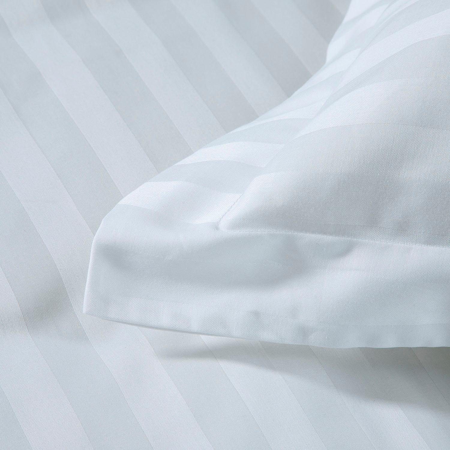 Bettwäsche Streifsatin in Gr. 135x200, 155x220 oder 200x200 cm, damai, Satin, 2 teilig, elegante Bettwäsche aus Baumwolle, Bettwäsche mit Reißverschluss