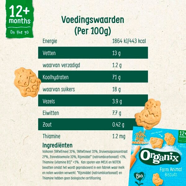 Organix 12 M Maatilan Eläinten Keksejä 100g