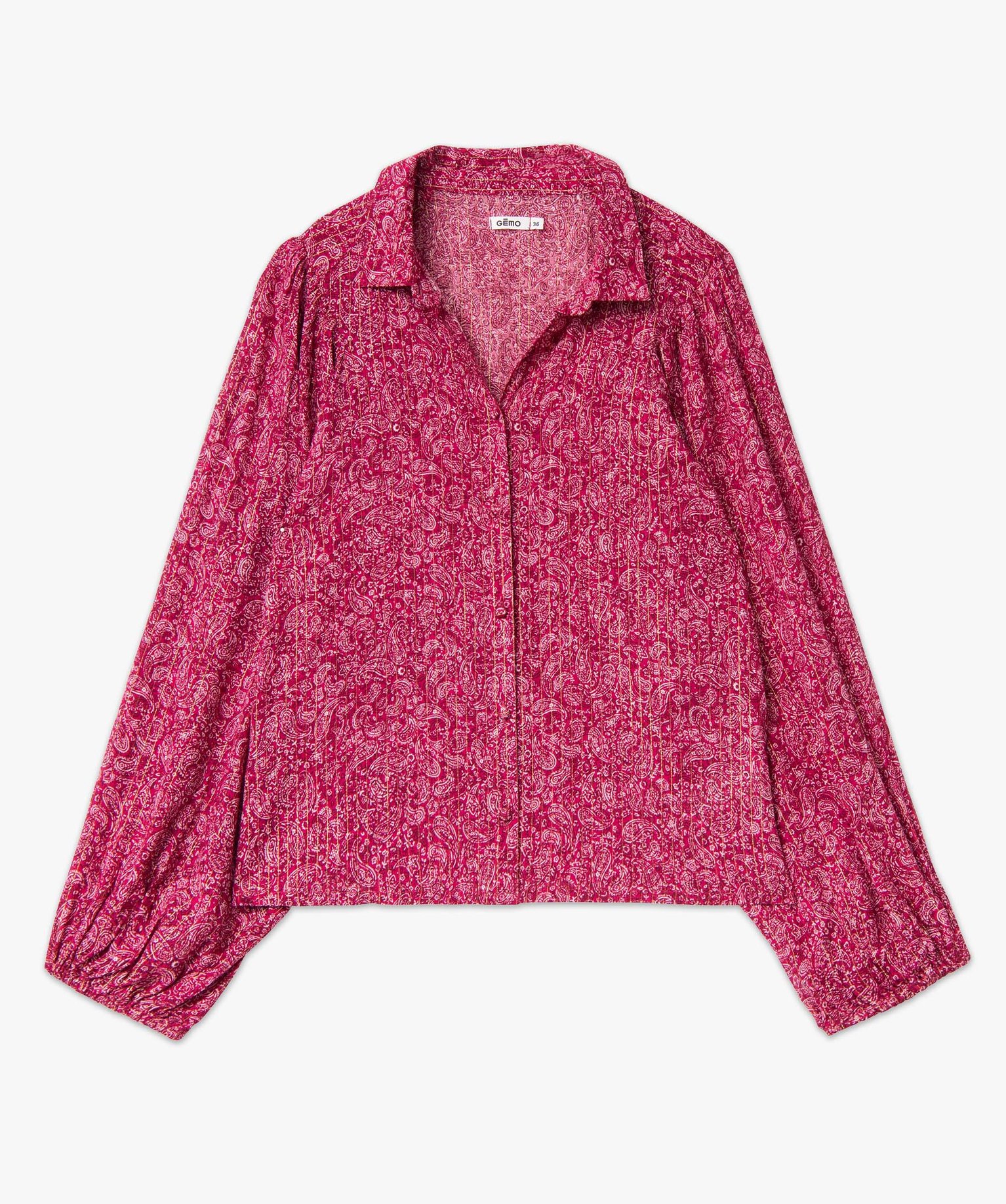 Chemise femme imprimée à manches extra larges imprime | GEMO
