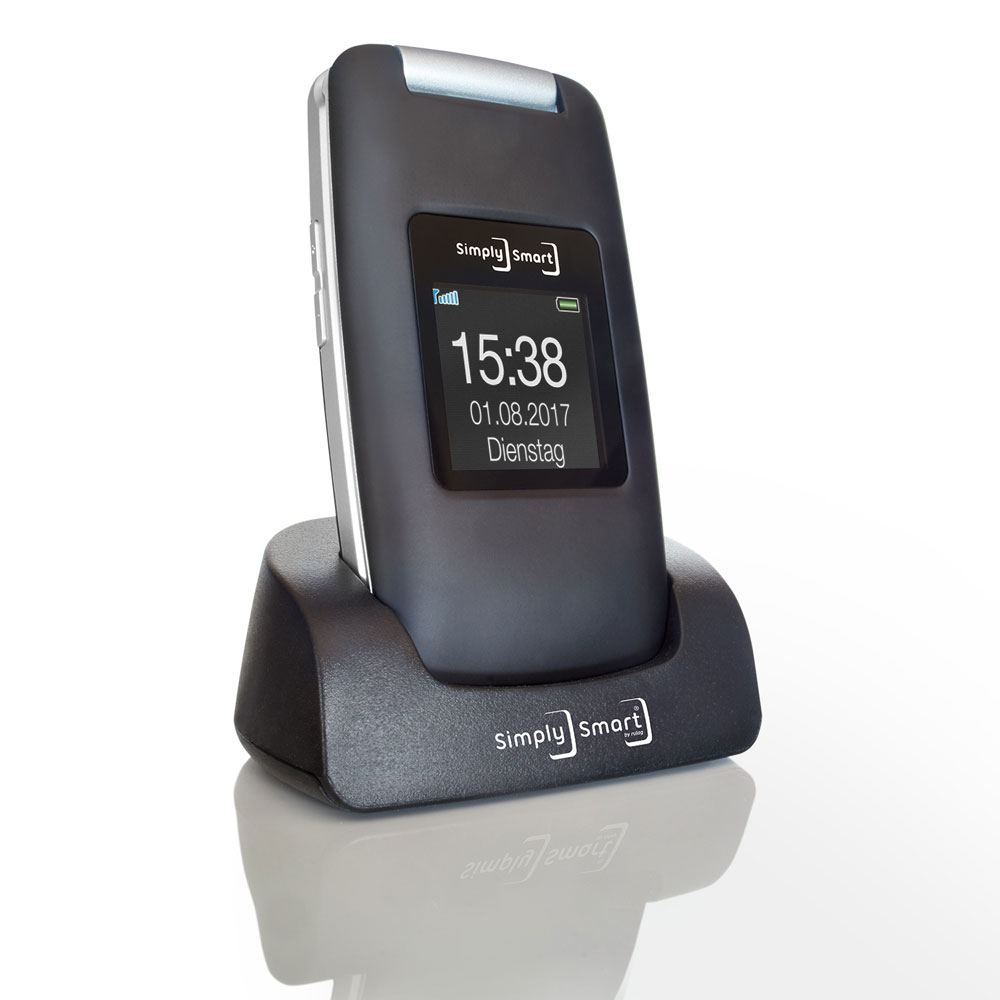 SimplySmart Großtasten-Mobiltelefon MB 100, Schwarz
