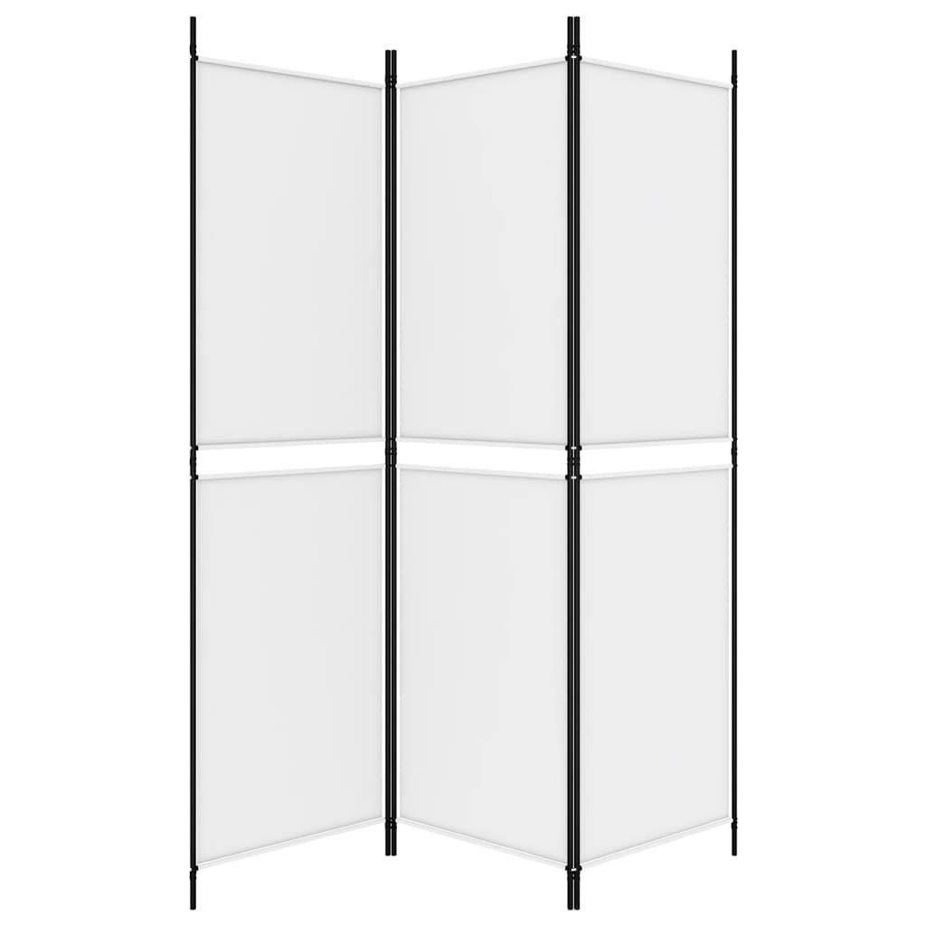 vidaXL Raumteiler 3-tlg. Paravent Weiß 150x180 cm Stoff, 1-tlg.