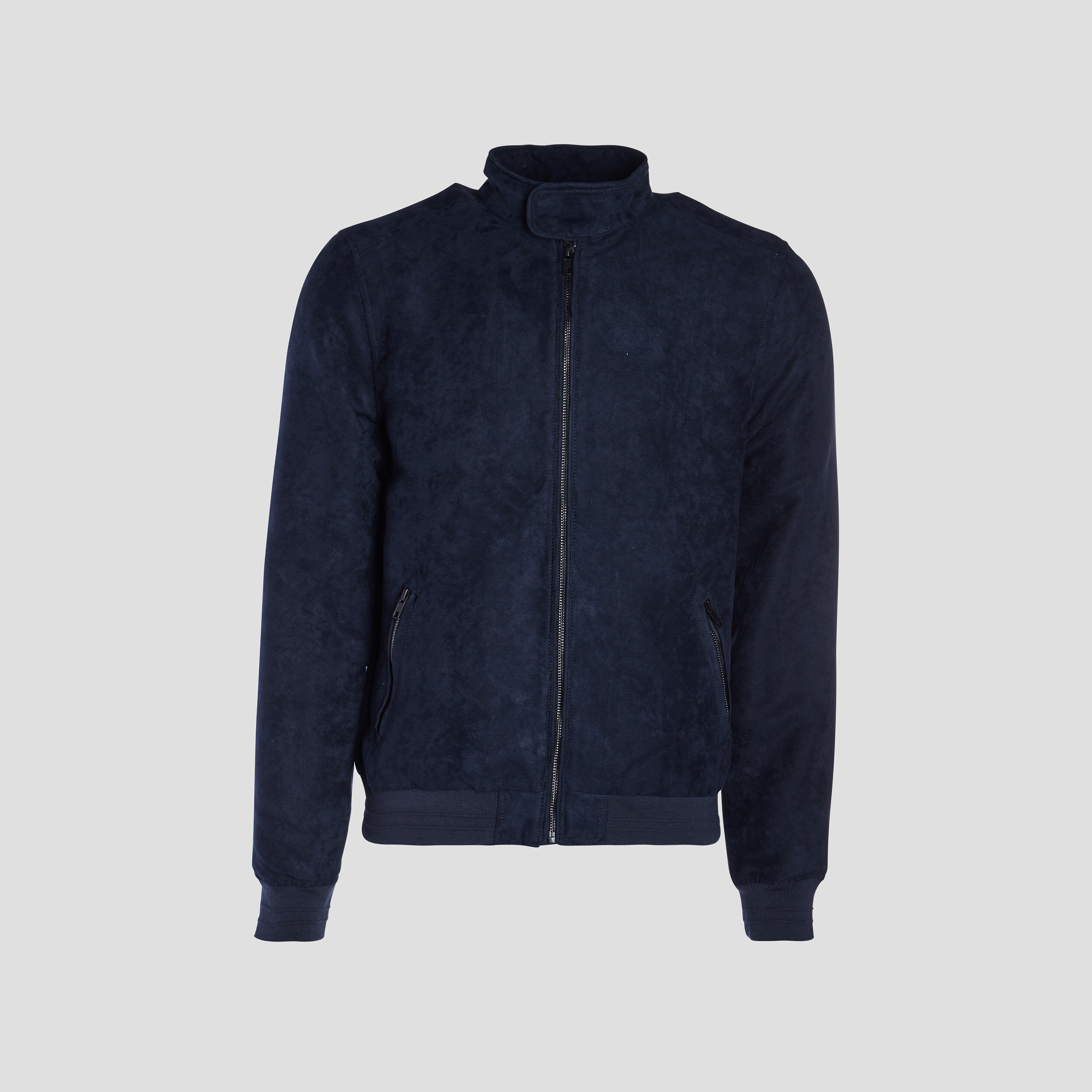 Blouson droit zippé bleu marine homme | La Halle