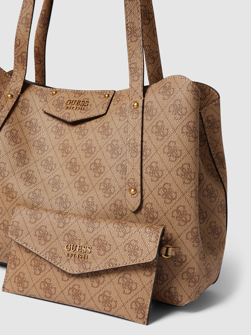 Bowling Bag mit Allover-Logo Modell 'BRENTON GIRLFRIEND' in sand