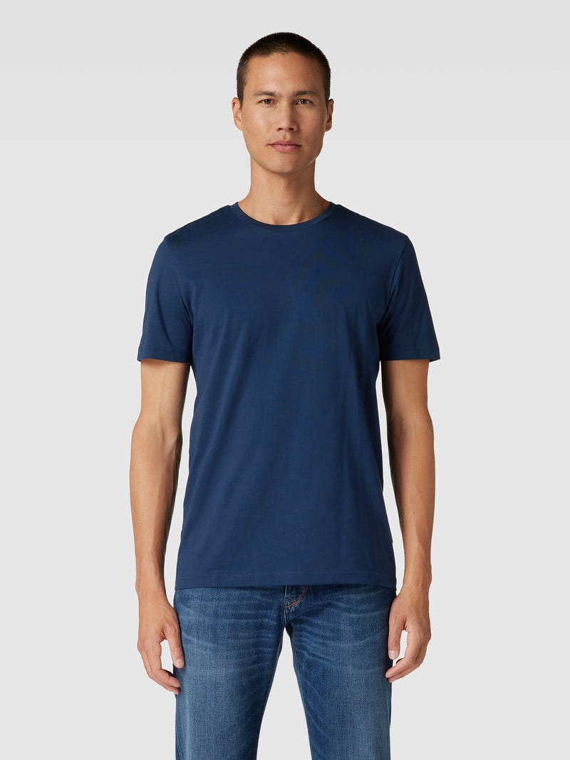 T-Shirt aus Baumwolle mit Rundhalsausschnitt in dunkelblau
