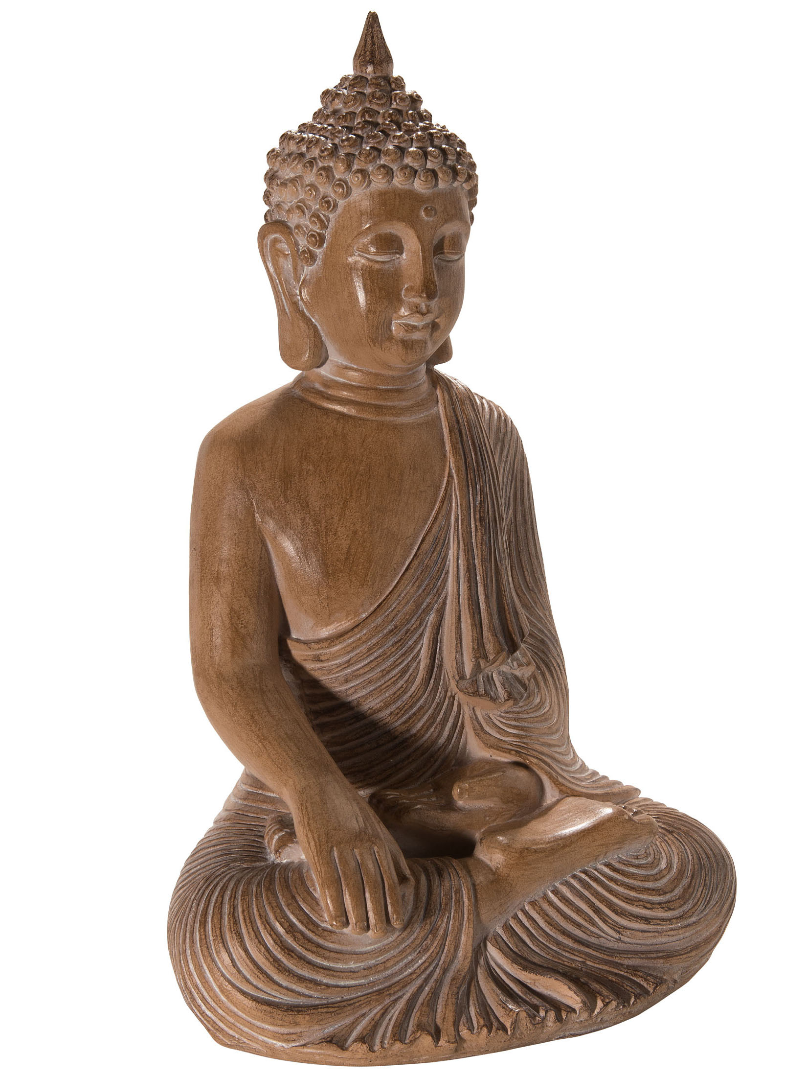 Sitting Buddha Figur, Hellbraun