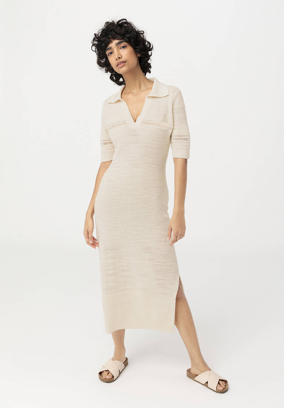 Strickkleid aus Leinen mit Bio-Baumwolle