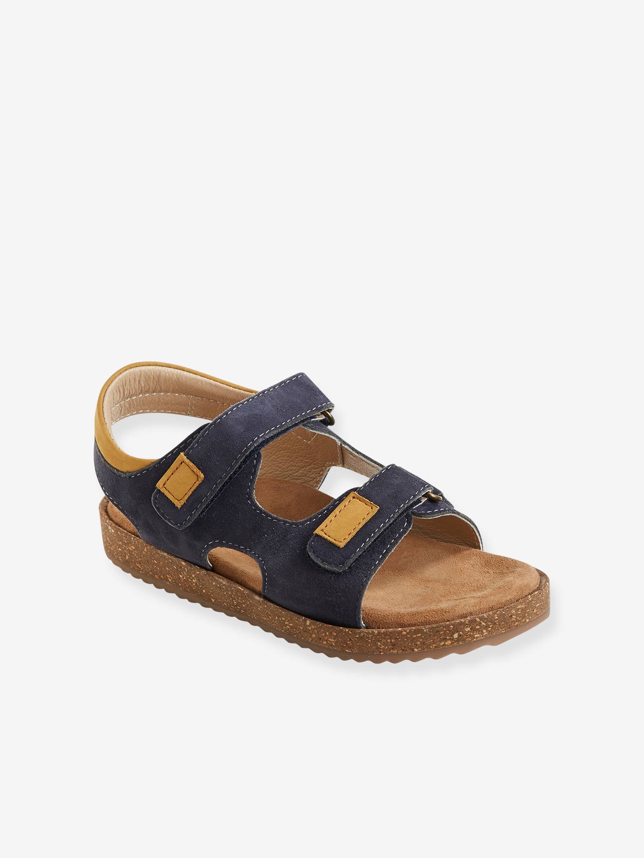 Sandales anatomiques cuir garçon taupe