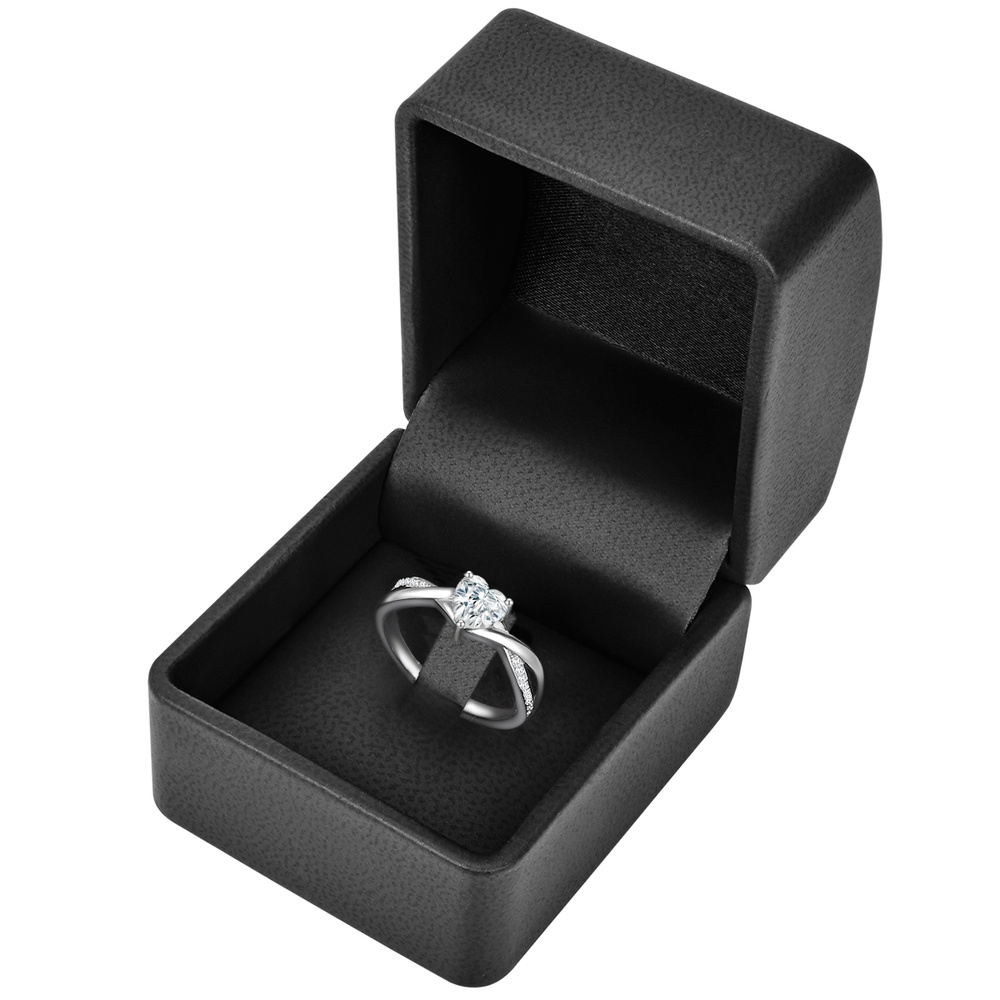 Trilani Coeur Argent sterling Oxyde de zirconium (CZ) en Argent Bague