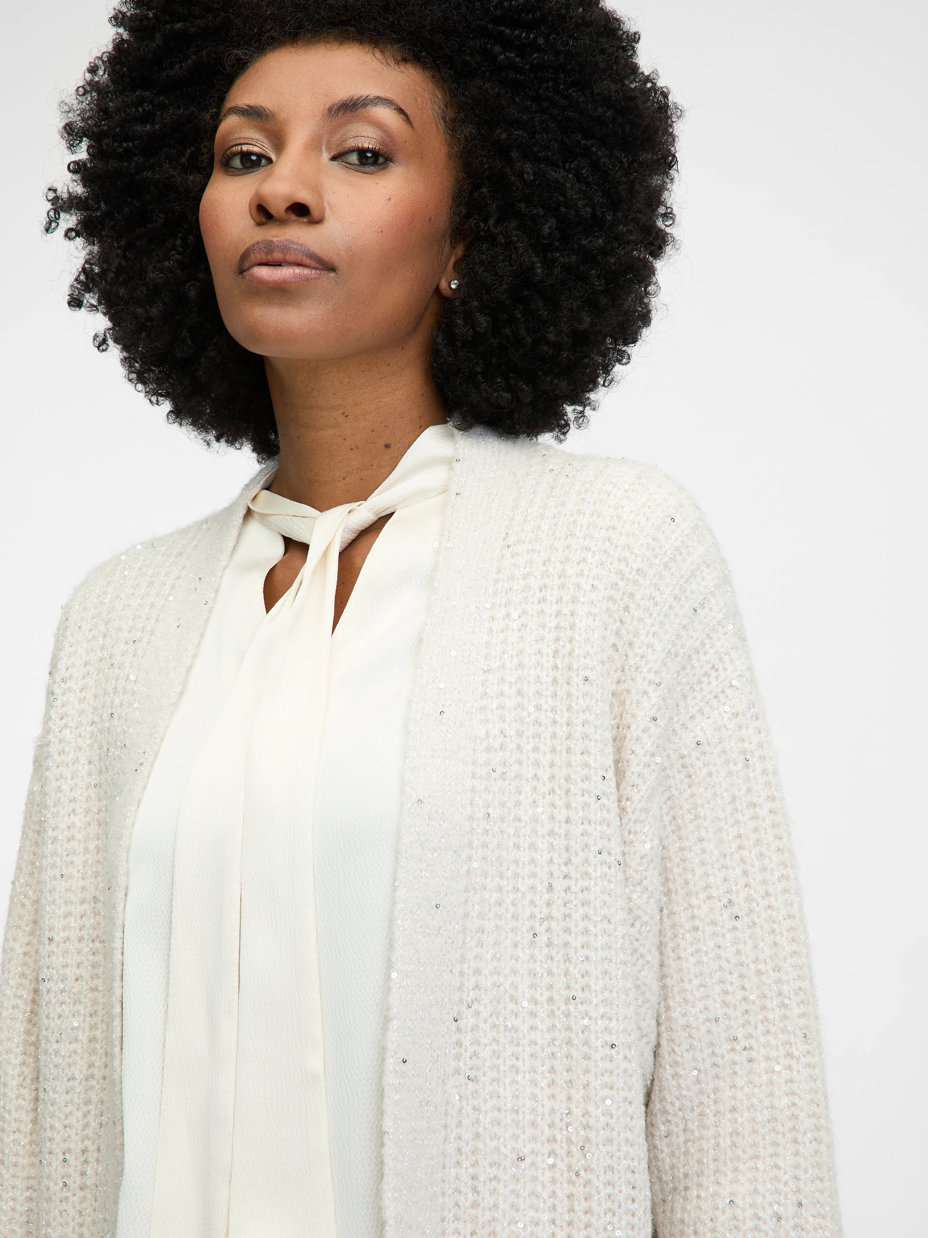 Cremefarbene Damen-Strickjacke ORSAY