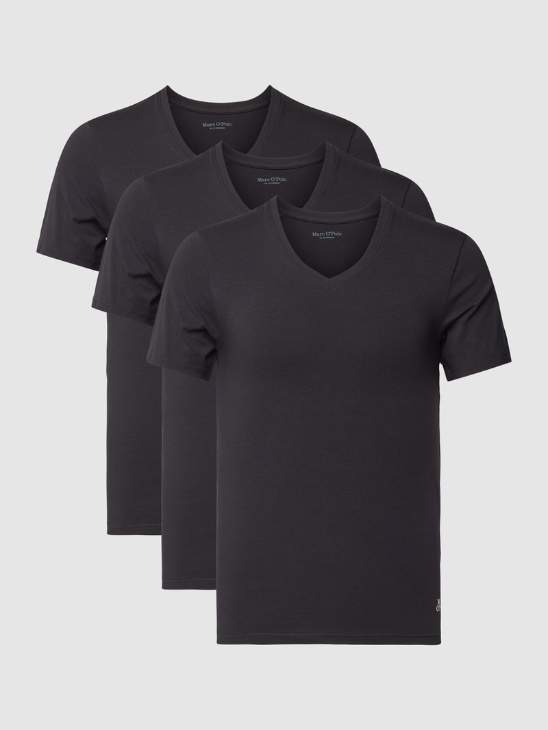 T-Shirt im 3er-Pack Modell 'ESSENTIALS' in schwarz