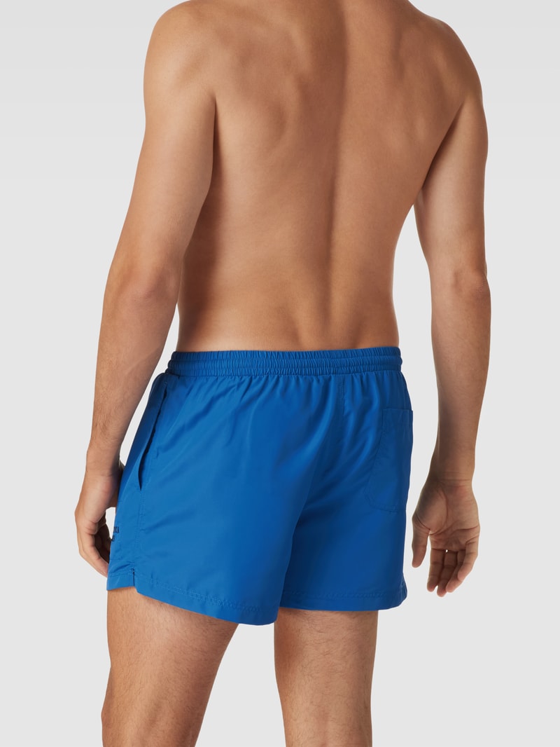 Badeshorts mit Label-Stitching Modell 'COSTUME' in royalblau