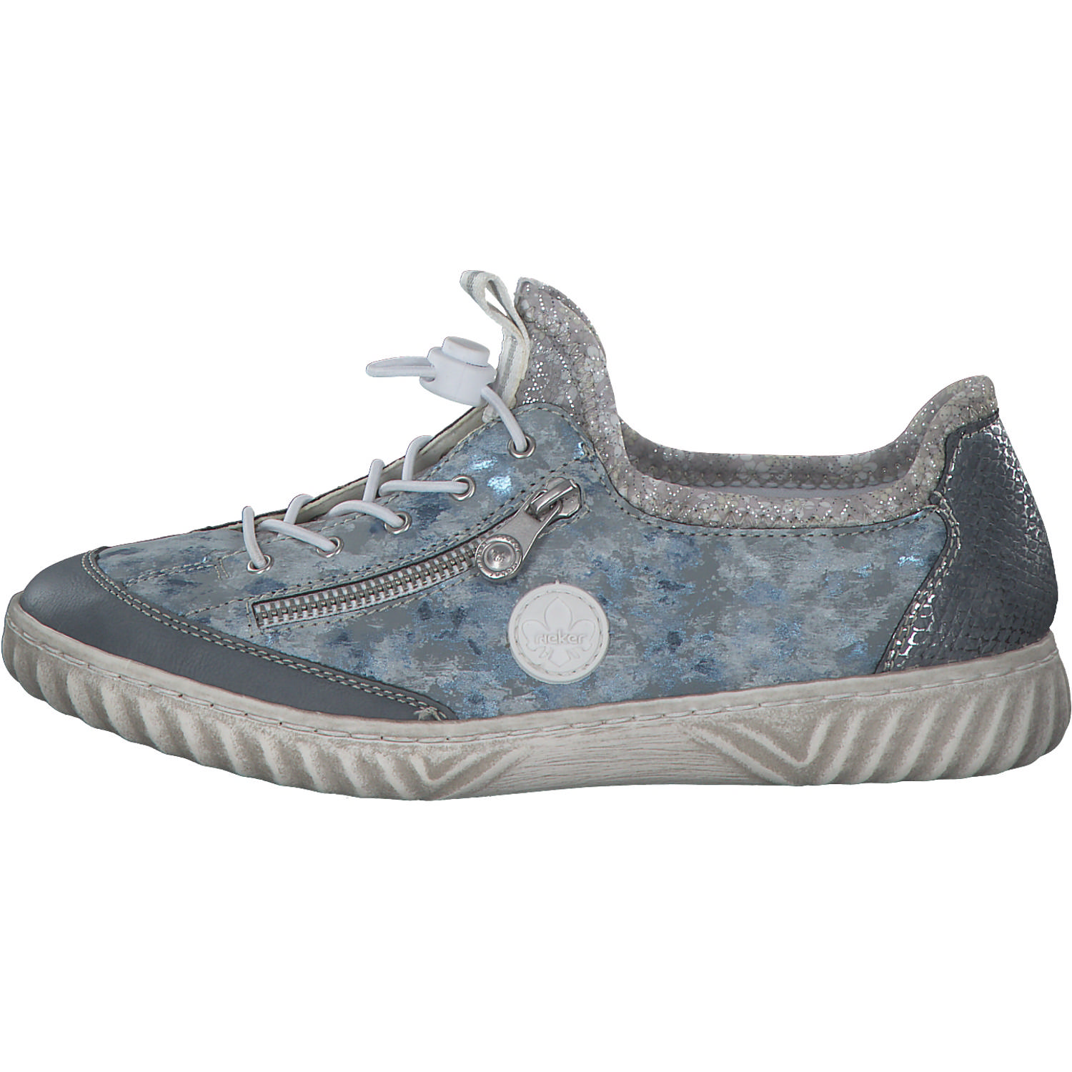 Rieker N0963, Schnürschuhe, Damen, adria/heaven/adria/silverflowe