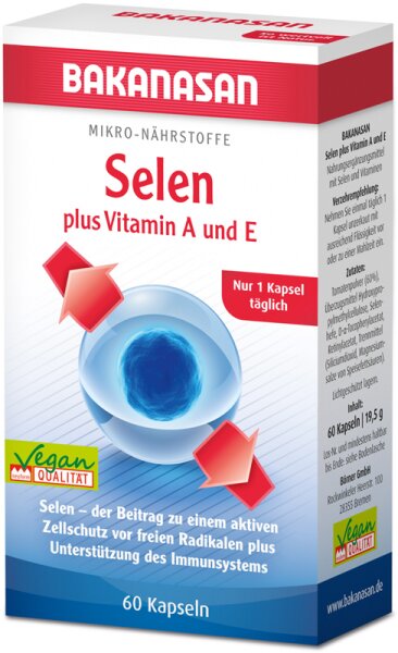 Bakanasan Mikro-Nährstoffe Selen plus Vitamin A und E Kapseln Nahrungsergänzungsmittel