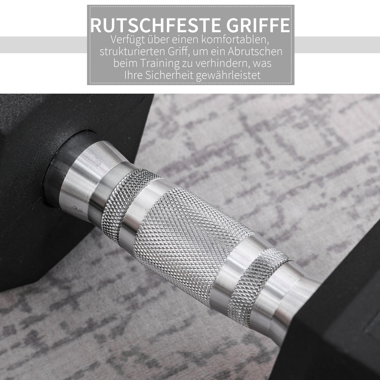 HOMCOM Gummi-Hantel Fitness Hantel Kurzhantel für Trainingsraum schwarz 12,5 KG