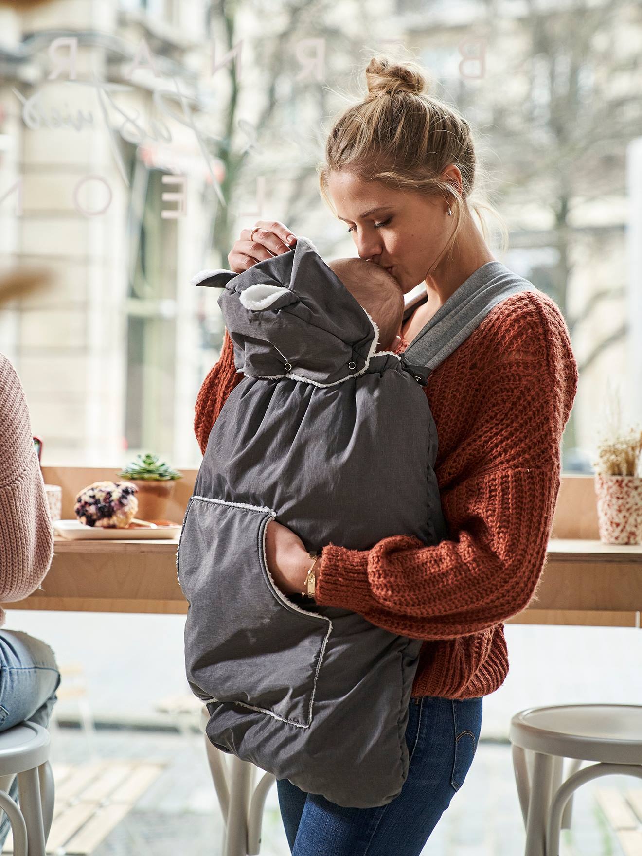 Vertbaudet Wintercover für die Babytrage - grau