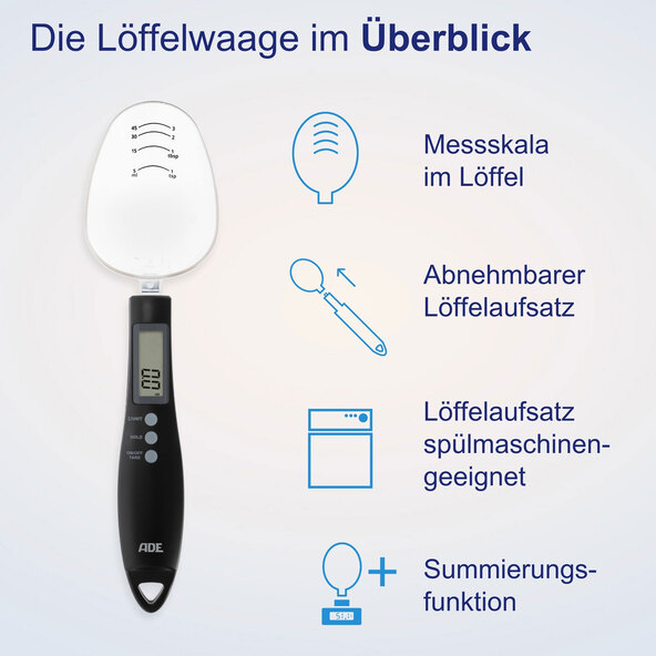 Löffelwaage Eni, digital, schwarz