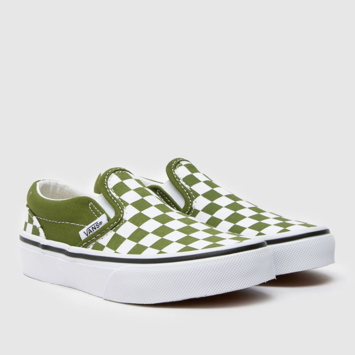 Vans mörkgröna klassiska slip-on-sneakers för pojkar och juniorer