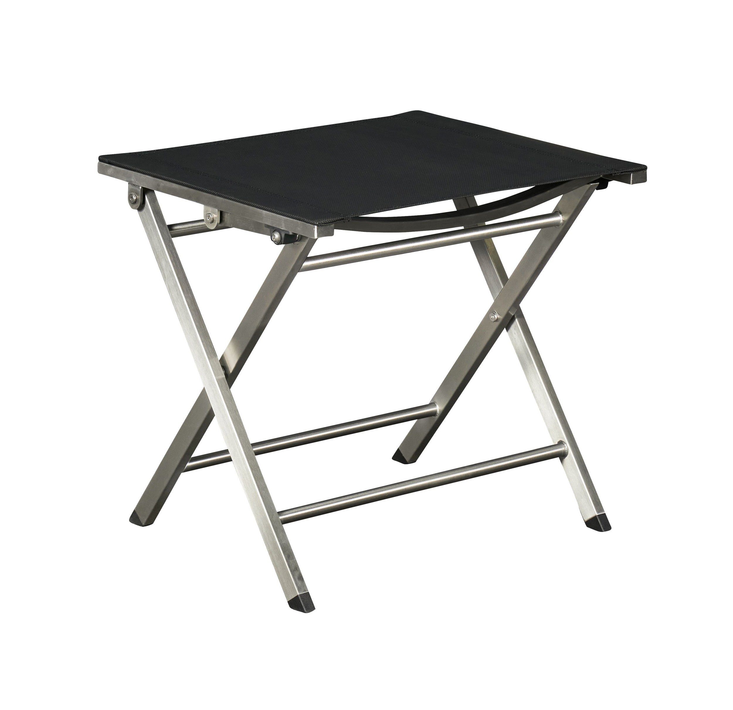 LC Garden Gartenlounge-Hocker LC Garden Steelado Klapphocker Textilen Edelstahl/schwarz Hocker Fußbank