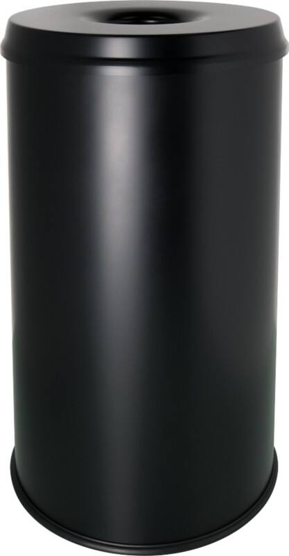 helit Sicherheitspapierkorb 50 L Schwarz Pulverbeschichteter Stahl