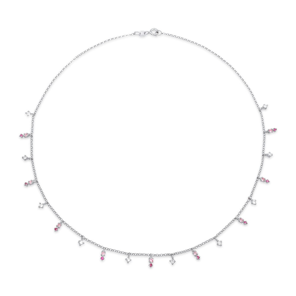 Elli Elli Collier Femmes pendentif étincelant avec cristal Pink Rose en argent sterlin collier