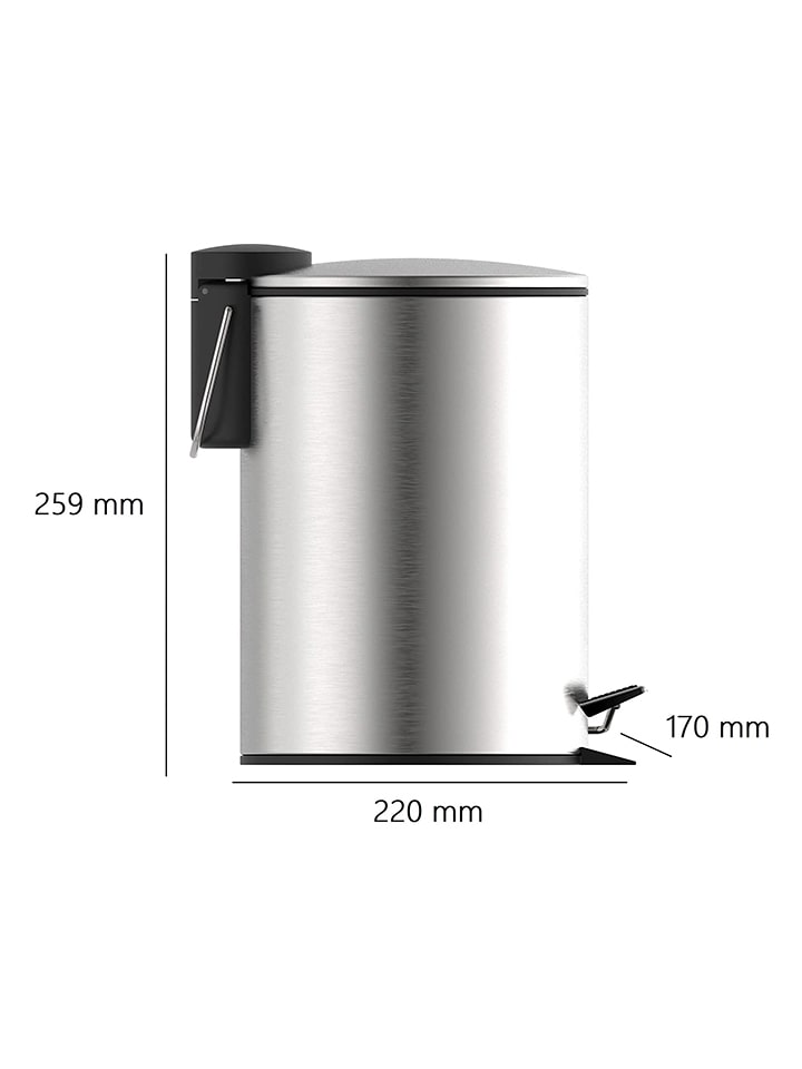 Schütte Kosmetik-Treteimer in Chrom - 3 l günstig kaufen onesize