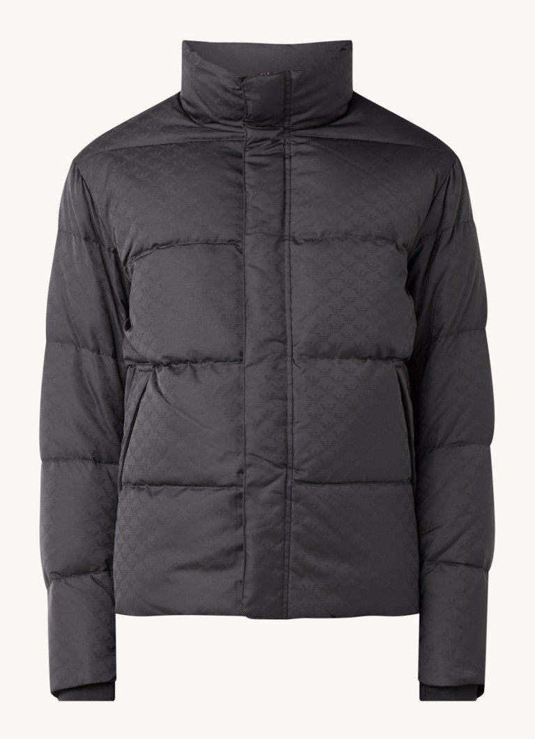 Jachetă matlasată din puf de gâscă Emporio Armani cu logo imprimat.