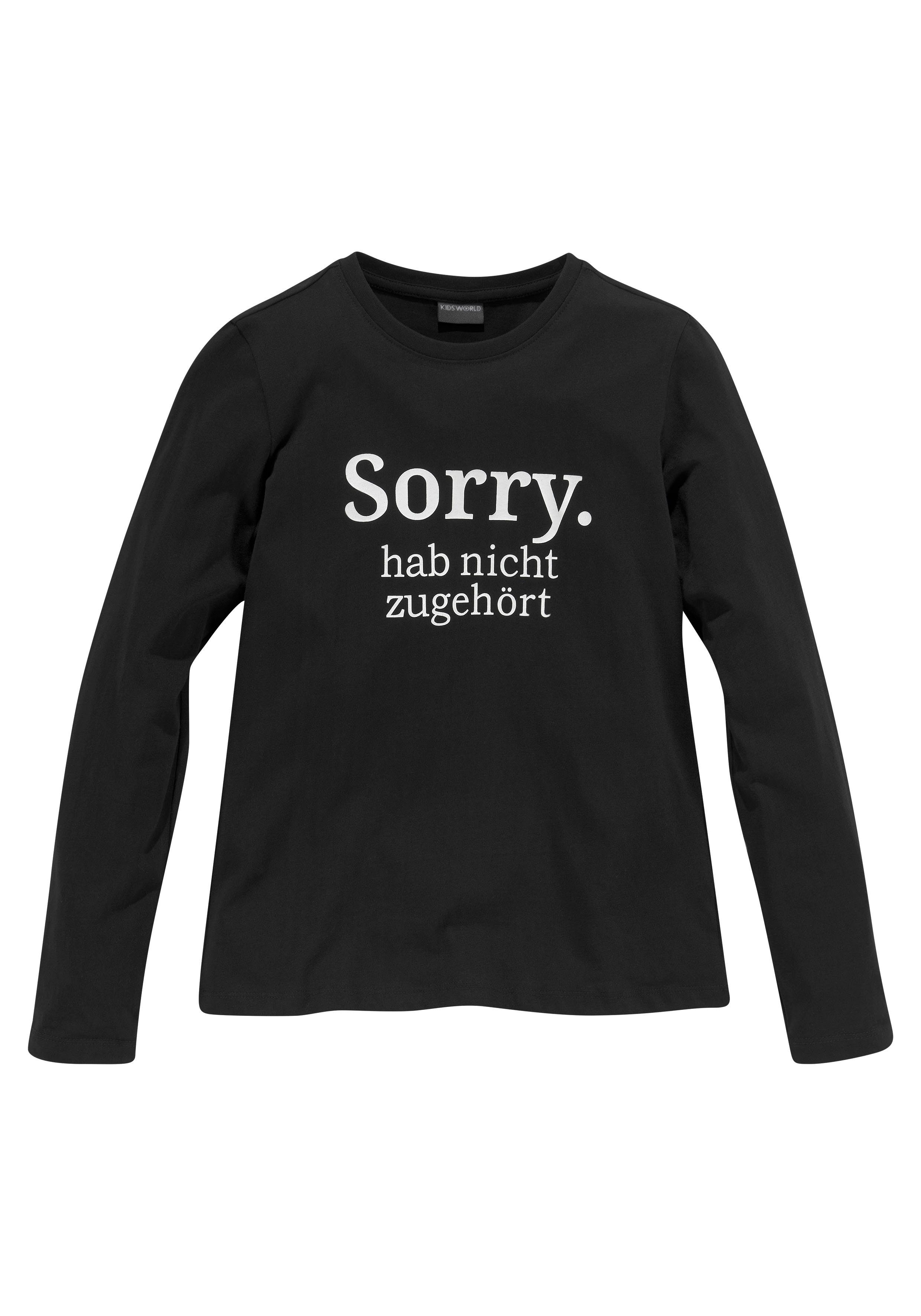 KIDSWORLD Langarmshirt Sorry. hab nicht zugehört Druck
