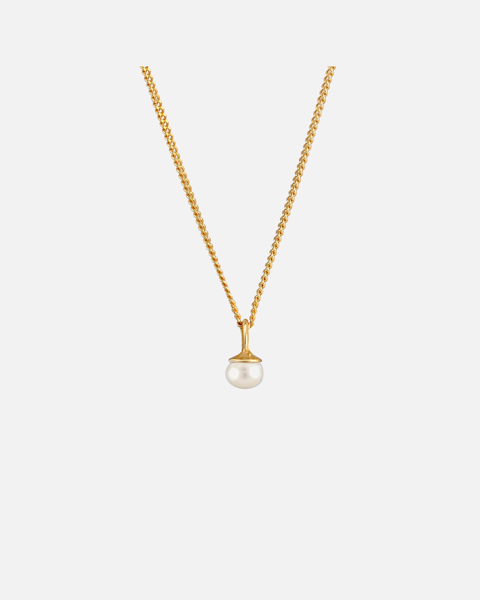 Ciondolo da donna Elli, minimalista, con perla coltivata d'acqua dolce in argento sterling 925 placcato oro.
