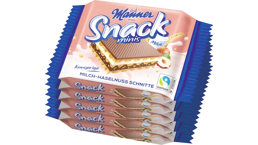 Manner Snack Mini Milch-Haselnuss Schnitte 125 g