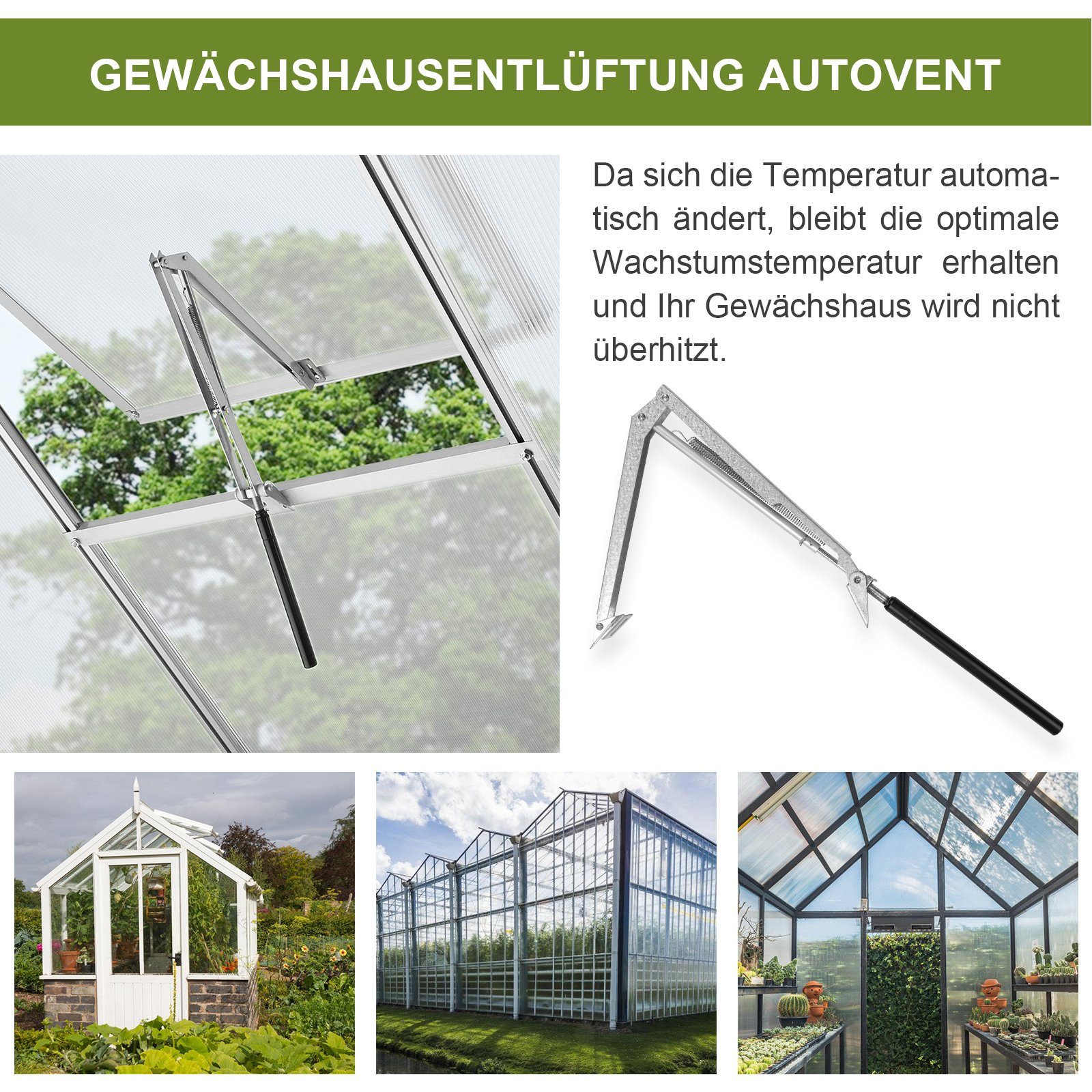 TolleTour Gewächshaus Automatischer Fensteröffner für Gewächshaus, bis ca.7 kg