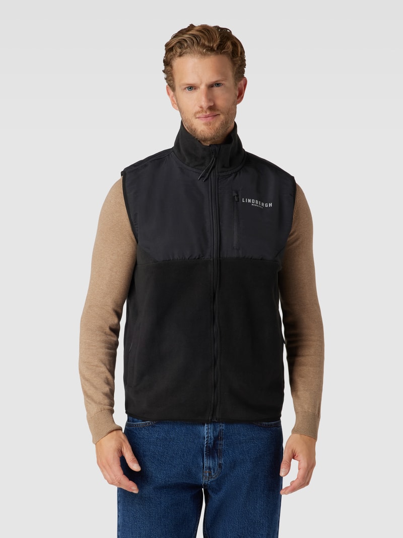 Weste in Two-Tone-Machart in schwarz
