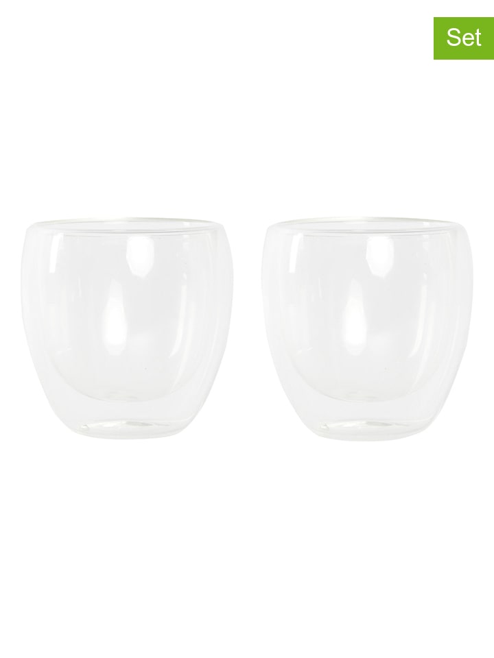 Alexandra House 2er-Set: Tassen in Transparent - 250 ml günstig kaufen onesize