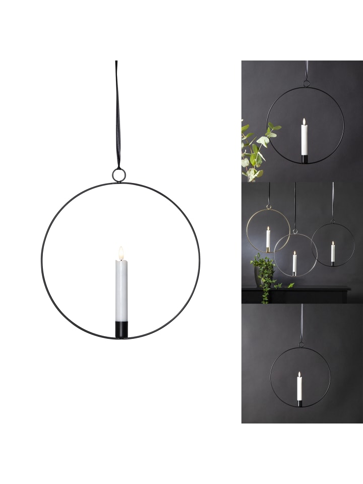 STAR Trading LED Lichterkranz Flamme Ring, schwarz, 30cm in Schwarz günstig kaufen onesize