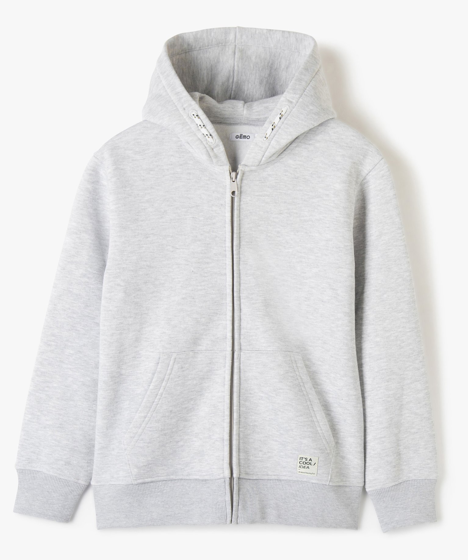 Sweat à capuche avec fermeture zippée Garçon gris | GEMO